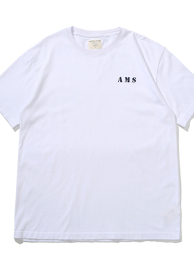 AMATCH军事工装日系字母印花短袖T恤