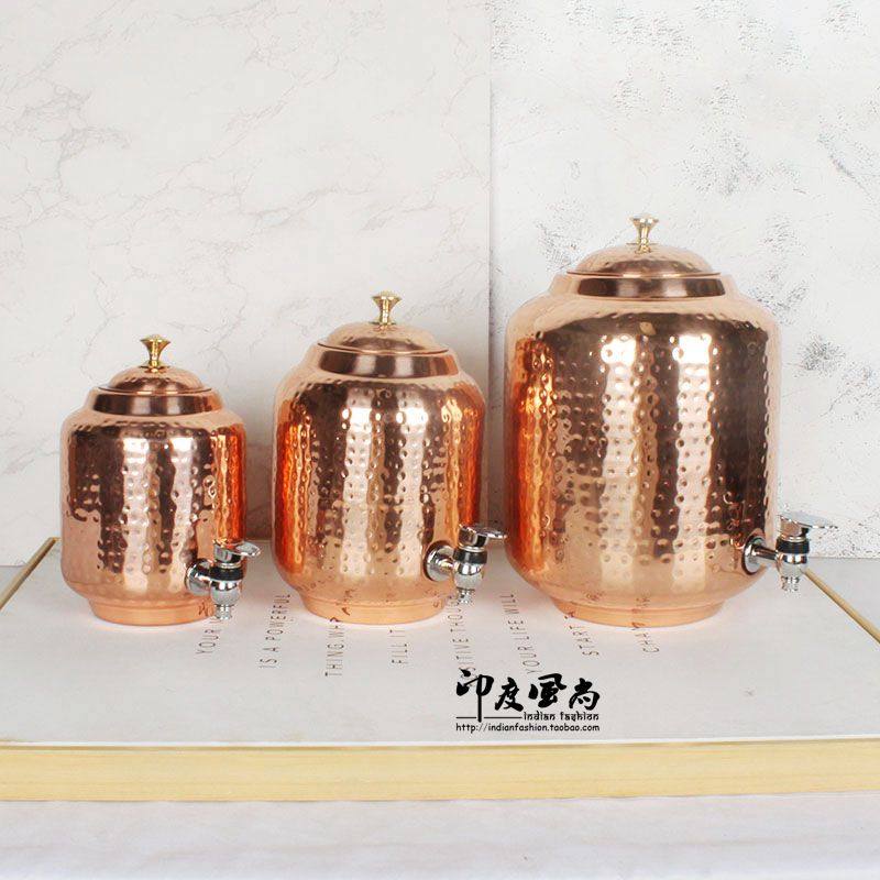 印度风尚 进口铜罐冷水壶饮水机东南亚风复古餐厅酒吧手工茶水壶,餐饮具,冷水壶,淘宝优惠券,粉丝福利购,淘宝优惠卷