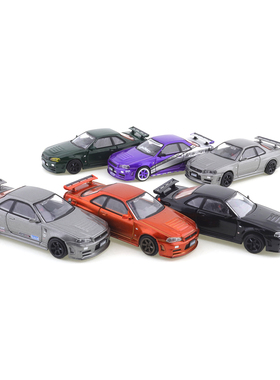 DCT Shadow 1:64 尼桑日产 GT-R34 Skyline合金汽车模型收藏摆件