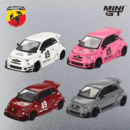 MINIGT 1:64 菲亚特ABARTH LB阿巴斯宽体改装合金车模型收藏