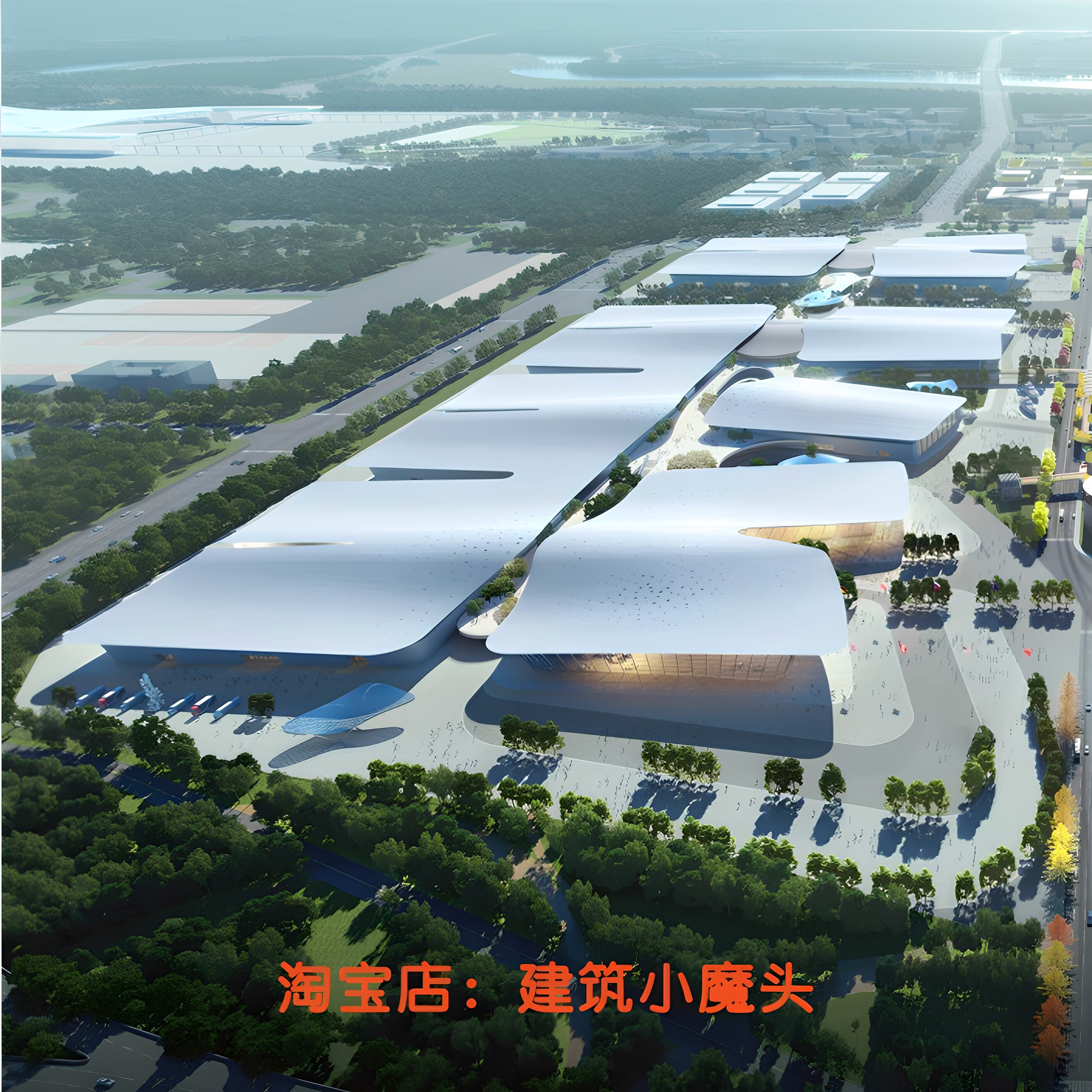 【AU*E】广州空港中央商务区城市设计方案文本316页 340MB