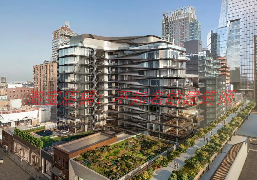 【ZAHA】纽约High Line豪华公寓高清建筑+室内效果平面图+SU模型