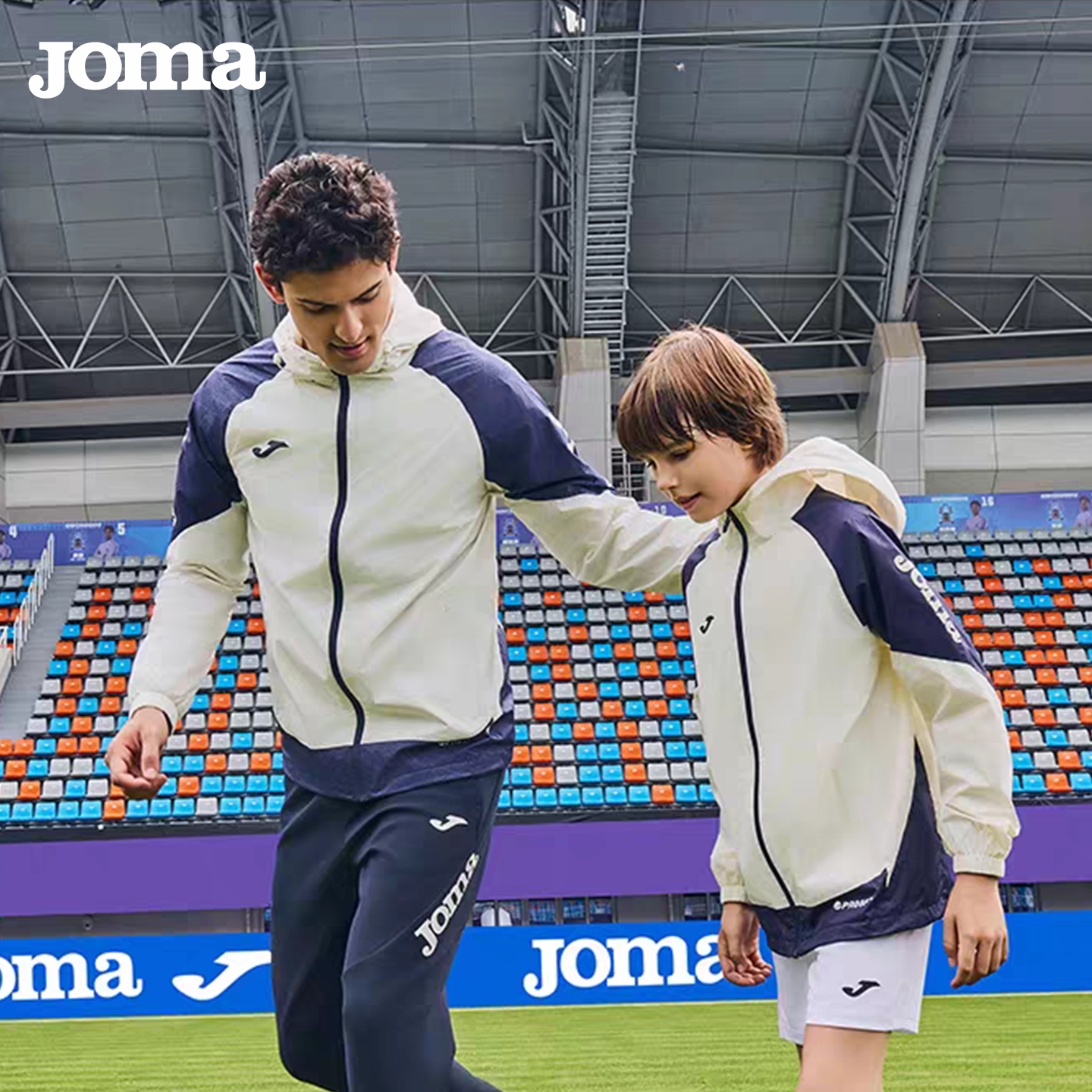 Joma荷马25年新款运动防风外套成人儿童户外风雨衣足球训练服外套