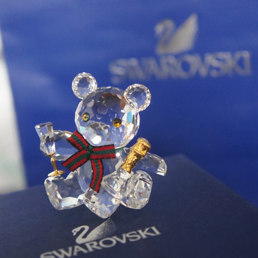 现货含小票 施华洛世奇 祝酒小熊 水晶摆件 238168 绝版款 蓝盒