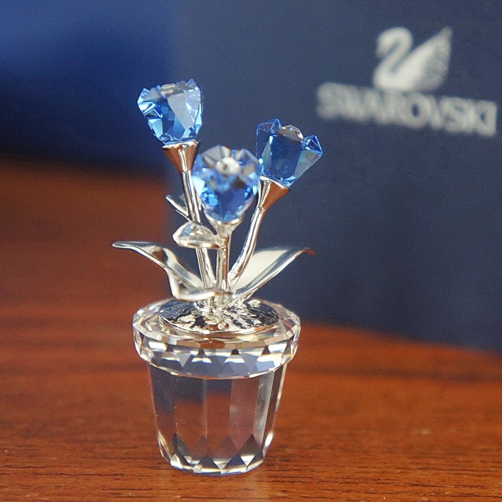 现货附小票 施华洛世奇 蓝色勿忘我 水晶小摆件 626873 绝版经典