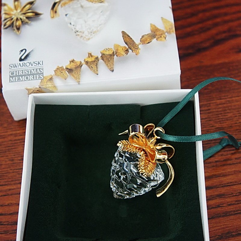 现货附小票 施华洛世奇 圣诞松果水晶挂件209452 追忆金色系列