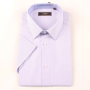 衬衫 夏常规棉纤维商务条纹上班衬衣MSS20152007 短袖 金利来男装