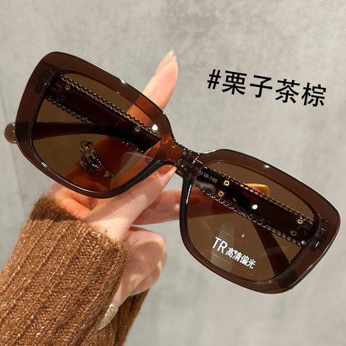 茶色方框偏光墨镜女款2025新款