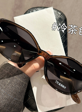 多边形猫眼冷茶色墨镜女款2025新款高级感防紫外线偏光防晒太阳镜