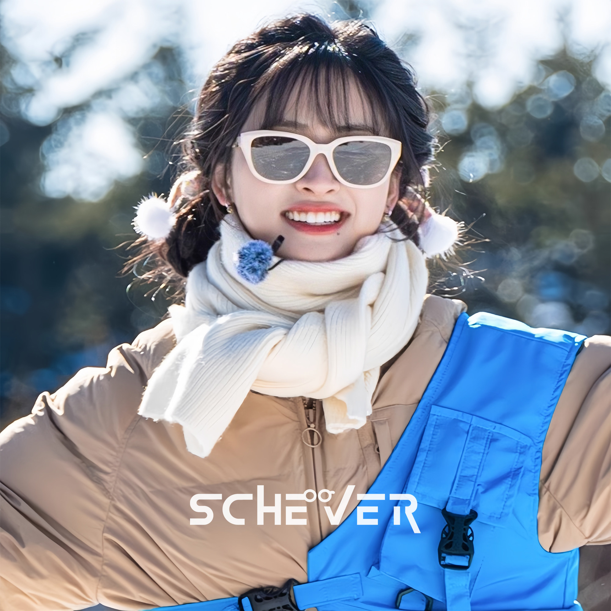 沈月同款桃花坞猫眼墨镜女款白色