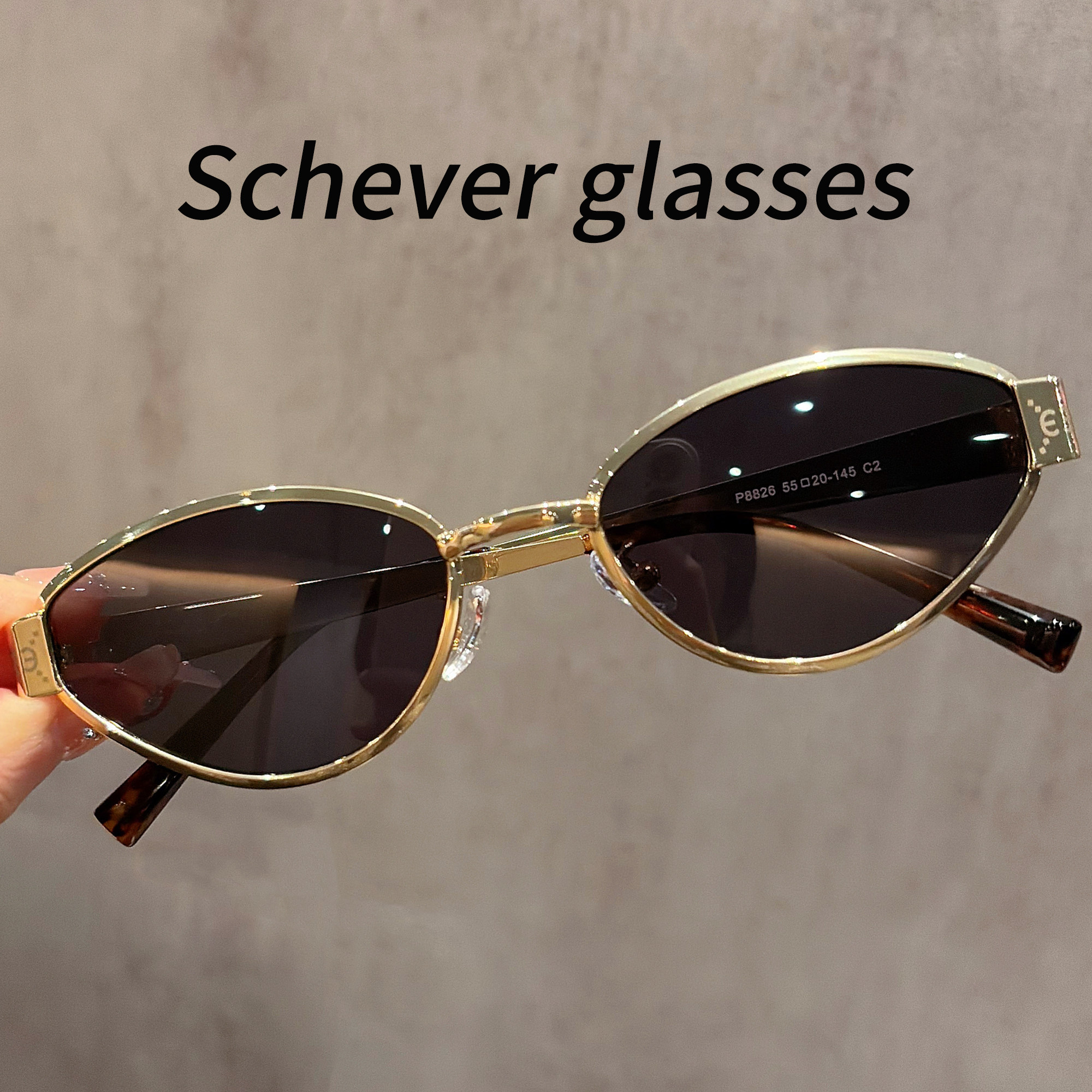 时尚老钱风猫眼偏光墨镜女款