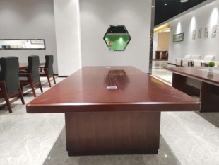 现货办公家具油漆会议桌长桌4米4.5m密度板贴实木皮开会办公桌子