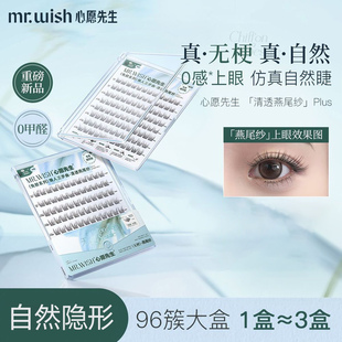 Mr.wish 假睫毛 心愿先生免胶燕尾纱PLUS无梗自然仿真分段式
