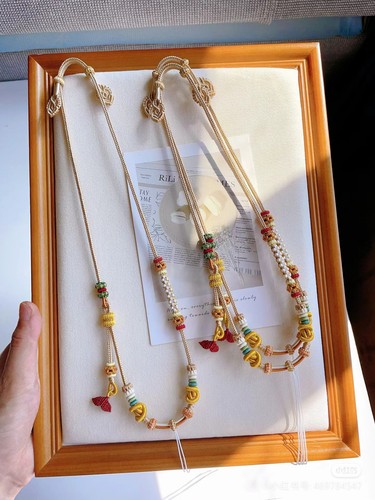 纯手工编织项链绳可挂黄金锁余生有你挂坠绳毛衣链宝宝生日礼物