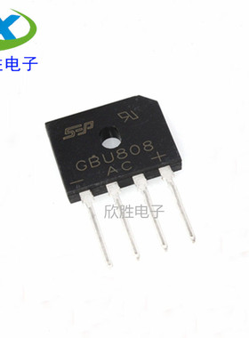 GBU808 直插DIP4 8A/800V 扁桥 电磁炉整流桥堆 玻璃钝化整流器