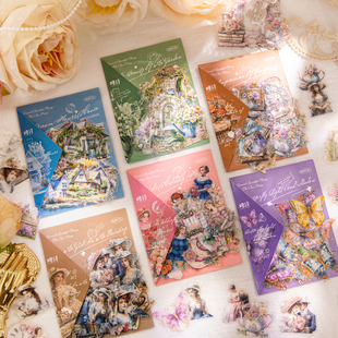 糖诗PET贴纸包 绮丽匣中录系列复古高颜值欧美人物手帐装饰打底贴