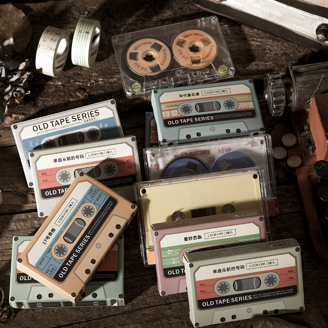 陌境老余白纸卷组合胶带磁带系列文艺风离型纸手账装饰硫酸纸贴纸