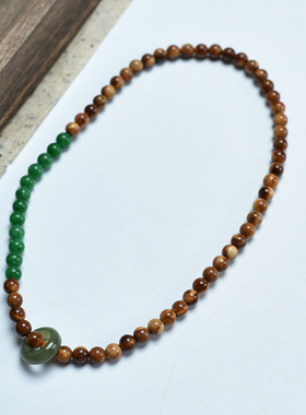 原创DIY精品库克配翡翠跑环6mm菩提子手串手链女创意文玩佛珠手链