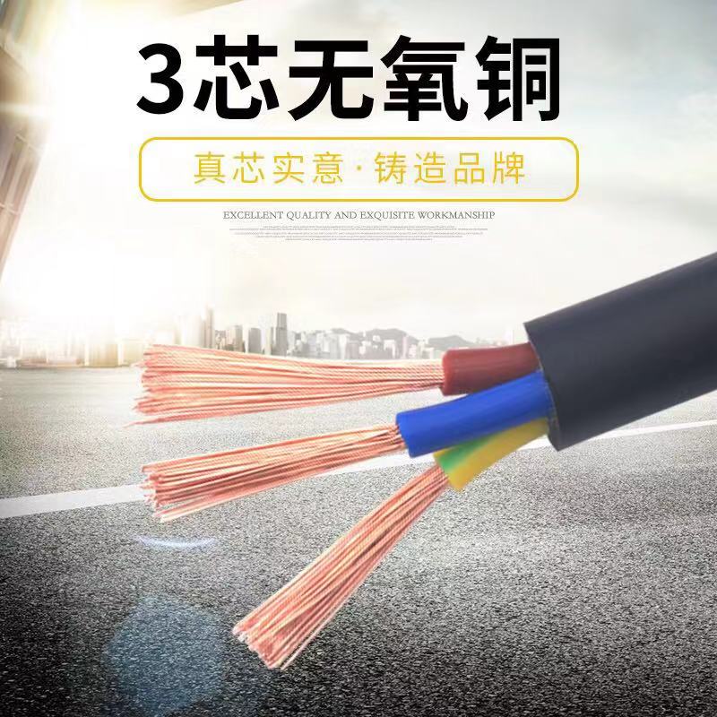 国标纯铜芯6三相电源m线2芯3芯4芯1.01.52.5平方4软电线电缆护套