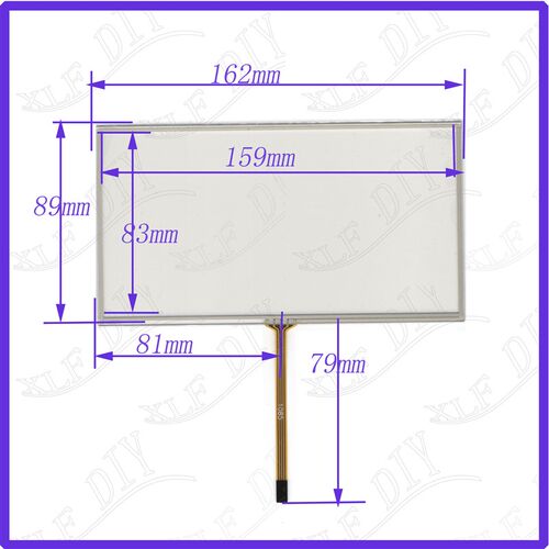 7寸车载工控通用导航触摸手写外屏幕玻璃 162*89mm 164*90