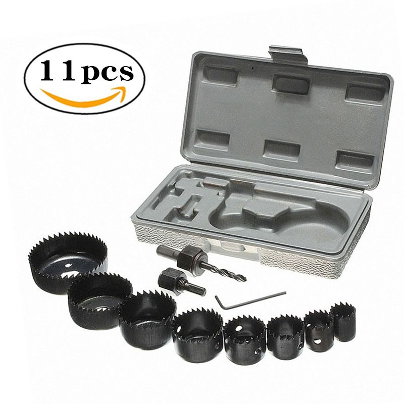 木工开孔器d19-64mm套装石膏板吊顶灯天花板打孔器11件套孔锯