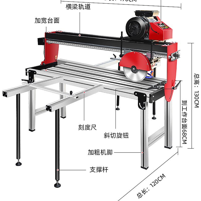 新款瓷砖倒角机45度无尘切割机直切倒角两用神器一体机台式推刀水