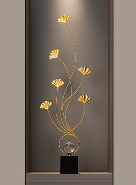 银杏叶创意摆件现代轻奢客厅电视柜茶几玄关酒柜壁龛新家品味装饰