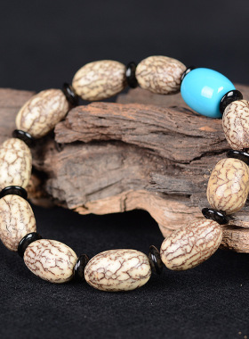 跑量款银线菩提子单圈手串麒麟眼金刚菩提子串珠手链男女文玩饰品