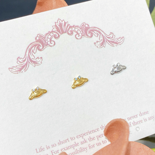 镀金耳钉 玉桂狗 耳蜗钉 耳骨钉 16g内螺纹 仙人 flat 钛合金