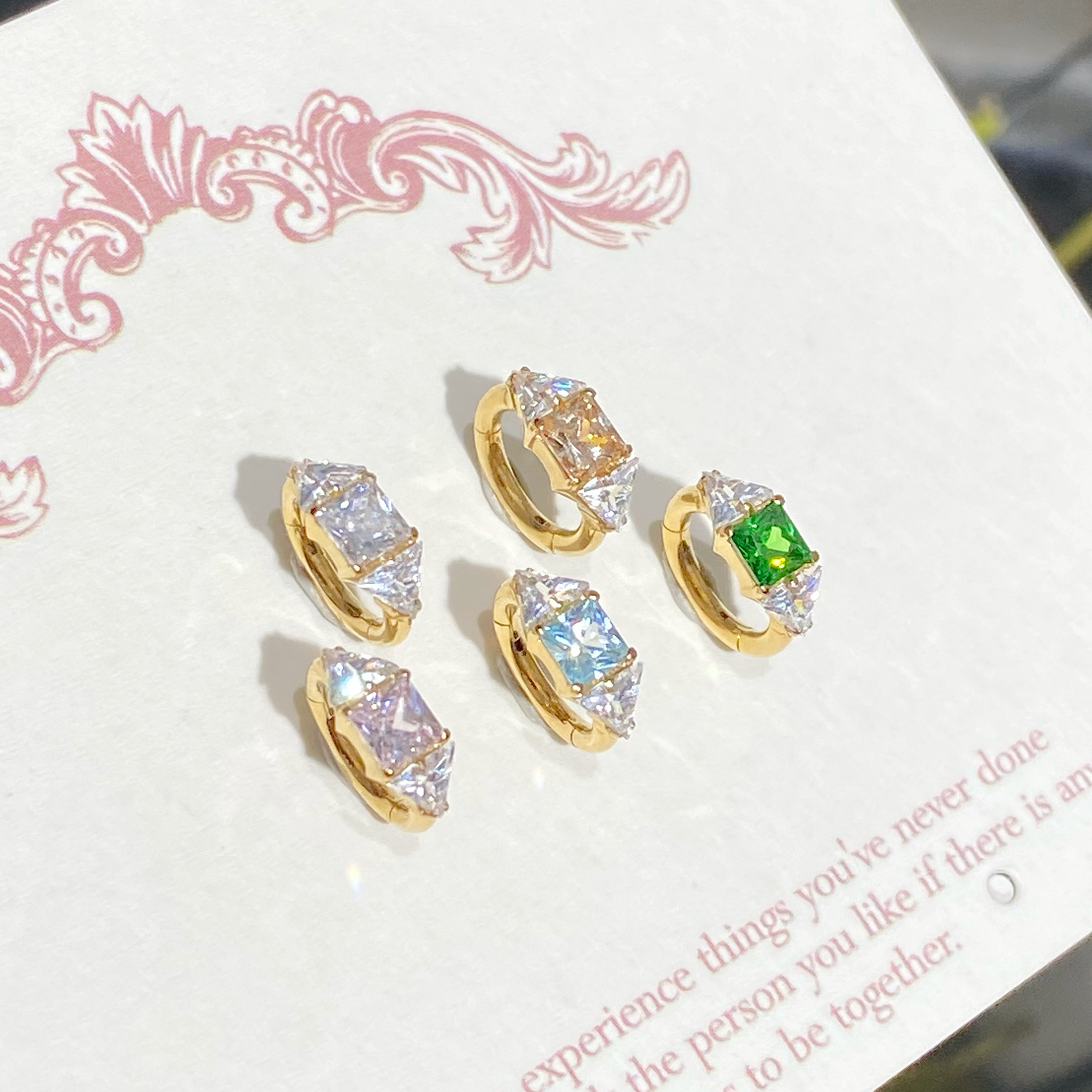 仙人 钛合金“柏林”镀金 超闪耳环/耳骨环16g饰品防敏卡扣环耳圈