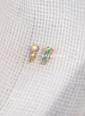 仙人 钛合金“豆荚”耳钉/耳骨钉/小耳朵/前耳轮钉 16G内螺纹防敏