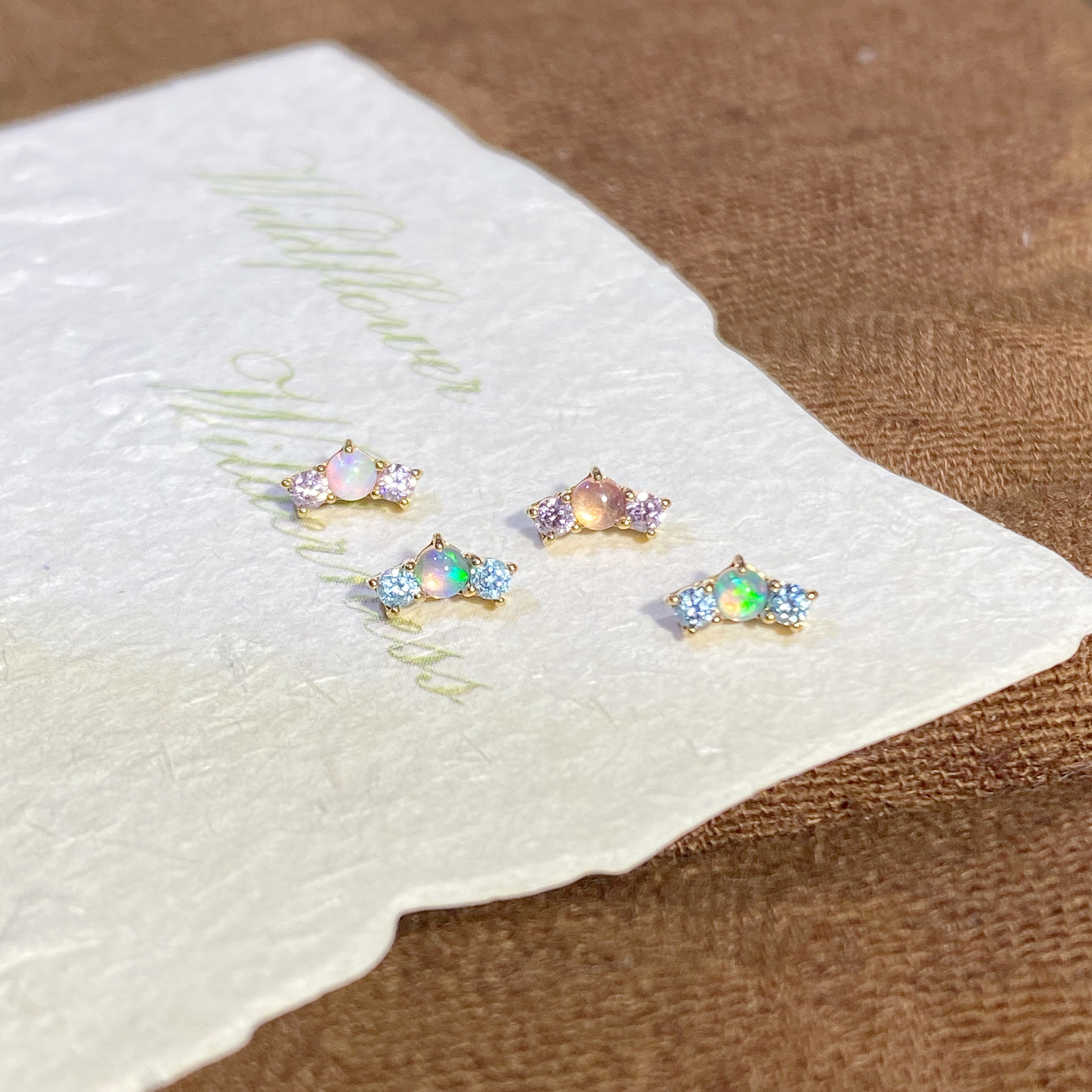 仙人 钛合金“日落”镀金耳钉耳蜗钉耳骨钉flat 16g 免摘睡觉防敏