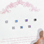 仙人 小方 钛合金镀白金耳钉耳骨钉flat小耳朵免摘迷你耳饰内螺