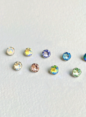 仙人 16/18g钛合金 施华洛3.5mm 平底耳钉/鼻钉/唇钉/耳骨钉 内螺