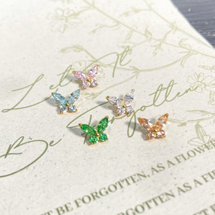 仙人 钛合金“弄晚”镀金耳钉耳蜗钉耳骨钉flat 16g 免摘睡觉防敏