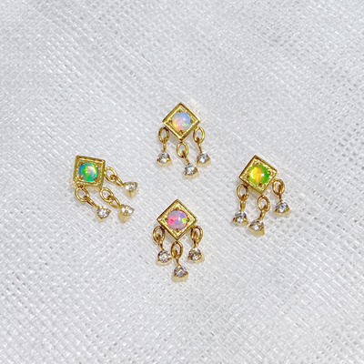 仙人 钛合金“朝暮”耳钉/耳骨钉/flat内螺纹镀金耳钉16G耳蜗钉