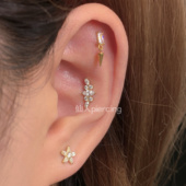 钛合金 耳蜗钉 万物生 仙人 耳钉 耳骨钉 16g镀金饰品 防敏