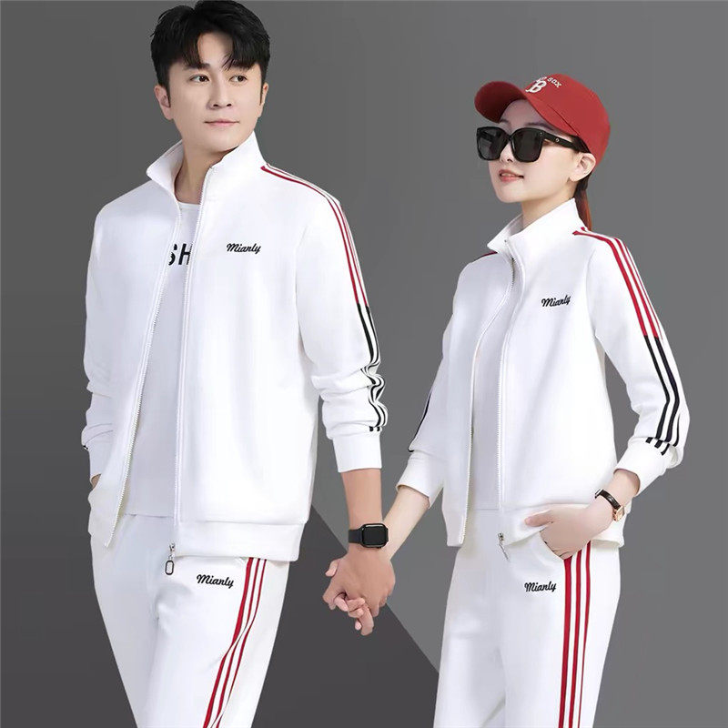春秋男女同款休闲运动套装高货开衫卫衣时尚情侣装运动服跑步旅游