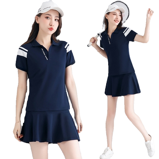新款大码休闲运动裙套装女时尚洋气速干网球裙夏季棒球服女裤裙子