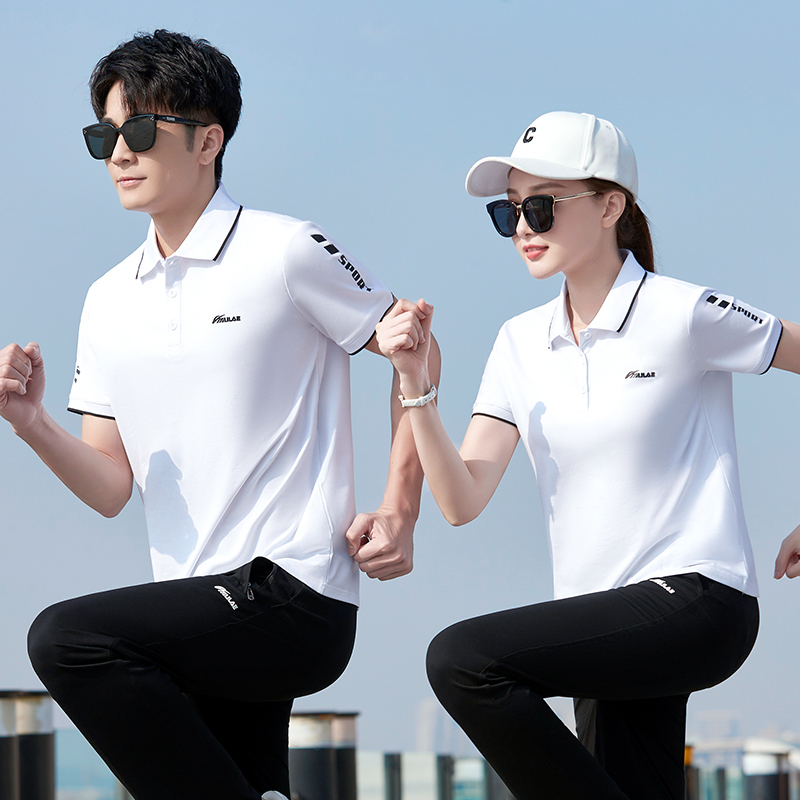 薄款运动套装男女夏季休闲短袖长裤时尚情侣款运动服夏天团体工装