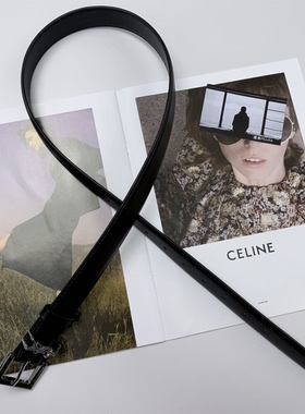 【现货】S家三段雕花字母男女腰带简约高街新款百搭高级黑色ins