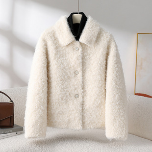 2025秋冬新款 皮毛一体皮草外套 小个子年轻羊剪绒大衣女羊羔毛短款