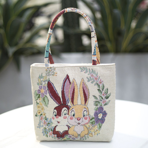 云南民族风手提包沙发布清新百搭休闲提包双面提花金丝绣花零钱包