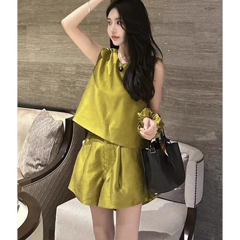 2024新款夏季女款睡衣真丝绸可外穿套装冰丝背心短裤家居服气质风