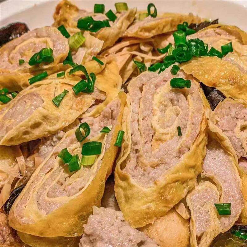 手工蒸肉蛋卷山东老式卷煎2斤商用大席菜焖子卷尖扦子猪肉下酒菜