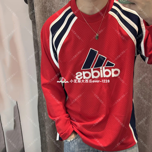 adidas三叶草运动长袖圆领球衣