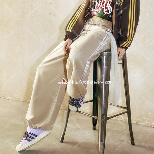 adidas三叶草女宽松糯米运动裤