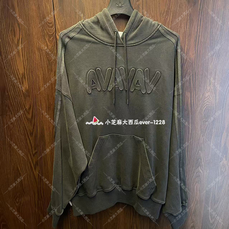 adidas三叶草AVAVAV联名女子休闲宽松运动连帽套头衫卫衣KF4970