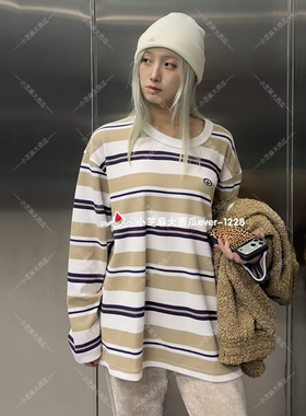 adidas三叶草90S ALTERNATIVE街头华夫格条纹长袖T恤KS6849KS6847