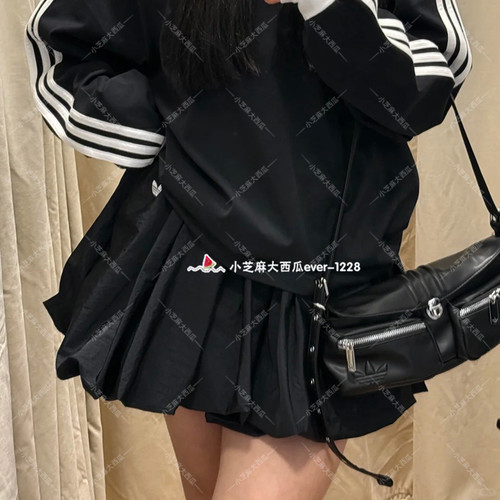 adidas三叶草花苞泡泡半身裙